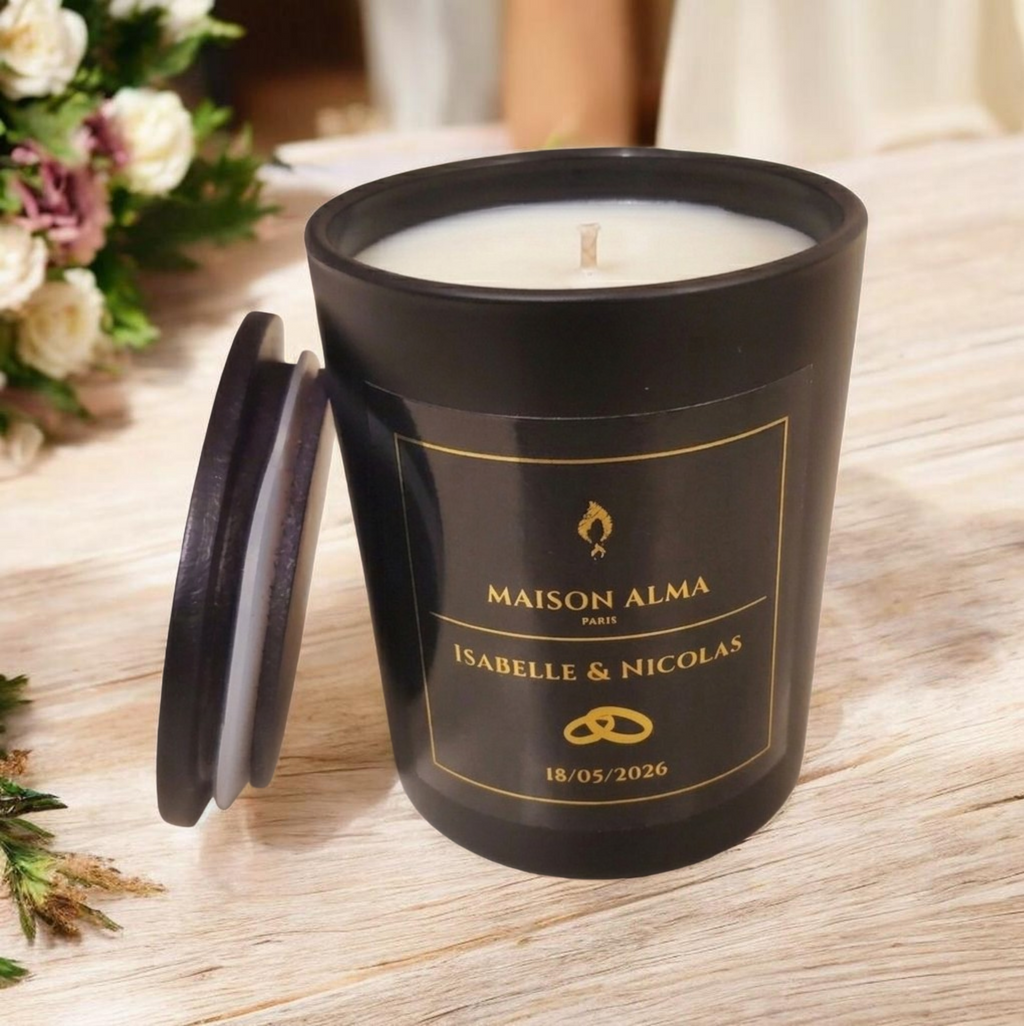 Le Cadeau d'Exception - Bougie de Mariage Personnalisée (9cl)